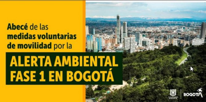 ABC de las medidas voluntarias de movilidad - Alerta ambiental FASE 1 en Bogotá
