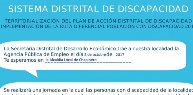 En Chapinero se implementará la Ruta Diferencial para la Población con Discapacidad 2017