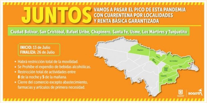 Cuarentena por localidades, renta básica garantizada y cultura ciudadana: acciones de la Alcaldía de Bogotá para pasar el pico de COVID-19 