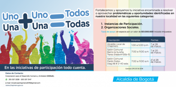 Convocatoria instancias de participación Campaña 1+1