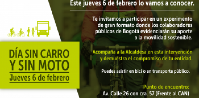 Invitación participación en el día sin carro y sin moto