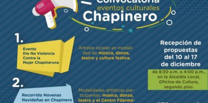 Del 10 al 17 de diciembre abierta convocatoria para artistas a eventos locales de Mujeres y Novenas Navideñas