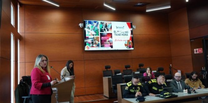 Foto de la alcaldesa Alexandra Mejía Guzmán en el Concejo de Bogotá