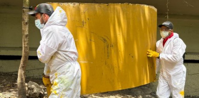 Foto de operativo de desmonte de cambuches