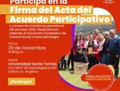 Firma del acta del Acuerdo Participativo